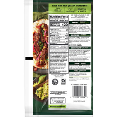 MorningStar Farms Veggie Burgers Plant Based Protein Spicy Black Bean 4 Count - 9.5 Oz - Image 7