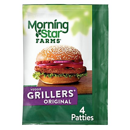 MorningStar Farms Veggie Burgers Plant Based Protein Grillers Original 4 Count - 9 Oz - Image 2