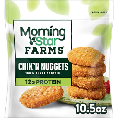MorningStar Farms Meatless Chicken Nuggets Plant Based Protein Vegan Meat Original - 10.5 Oz