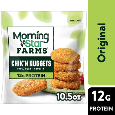 MorningStar Farms Meatless Chicken Nuggets Plant Based Protein Vegan Meat Original - 10.5 Oz - Image 1