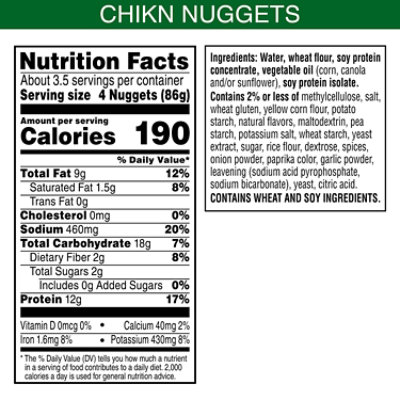 MorningStar Farms Meatless Chicken Nuggets Plant Based Protein Vegan Meat Original - 10.5 Oz - Image 5