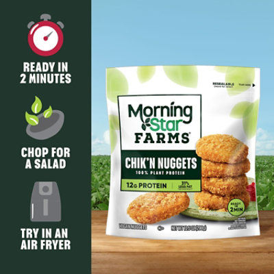 MorningStar Farms Meatless Chicken Nuggets Plant Based Protein Vegan Meat Original - 10.5 Oz - Image 3