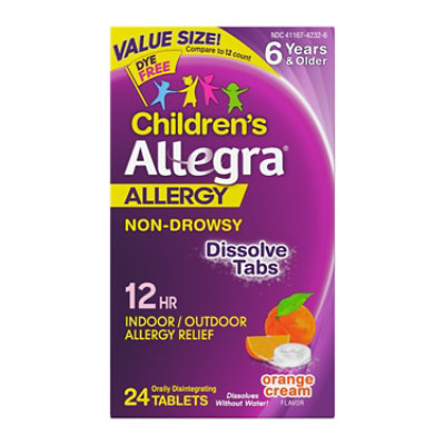Allegra Children's 12HR Non-Drowsy Allergy Relief Tablets - 24 Count - Image 1