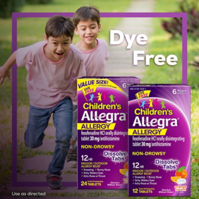 Allegra Allergy Childrens 12 Hour Non-Drowsy Tablets 30 mg - 24 Count - Image 7