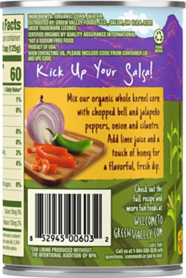 Green Valley Organic Original Sweet Corn Whole - 15 Oz - Image 5