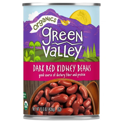 Green Valley Organics Beans Kidney Dark Red Can - 15.5 Oz