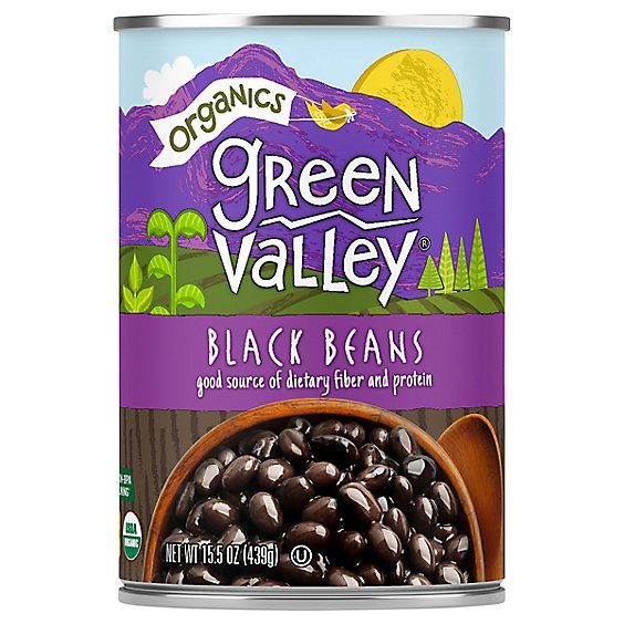 Green Valley Organics Beans Black Can - 15.5 Oz
