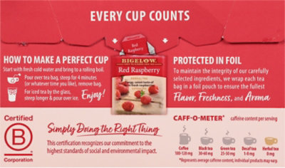 Bigelow Tea Bags Herb Red Raspberry 20 Count - 1.18 Oz - Image 8
