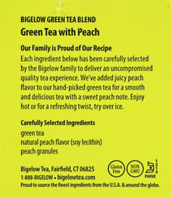 Bigelow Green Tea with Peach - 20 Count - Image 3