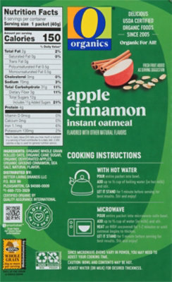 O Organics Oatmeal Instant Apple Cinnamon - 8-1.41 Oz - Image 5