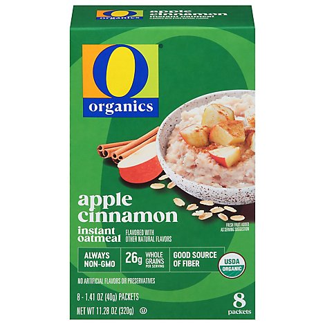 O Organics Organic Oatmeal Instant Apple Cinnamon - 8-1.41 Oz