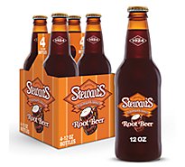 Stewarts Made With Sugar Root Beer Soda Bottle - 4-12 Fl. Oz.
