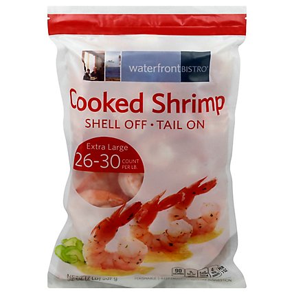 waterfront BISTRO Shrimp Cooked Large Tail On Frozen 26-30 Count - 2 Lb - Image 3