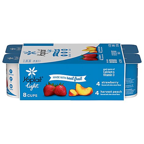 Yoplait Light Yogurt Fat Free Harvest Peach/Strawberry - 8-6 Oz