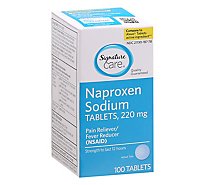 Signature Care Naproxen Sodium 220mg Rain Reliever Fever Reducer NSAID Tablet - 100 Count