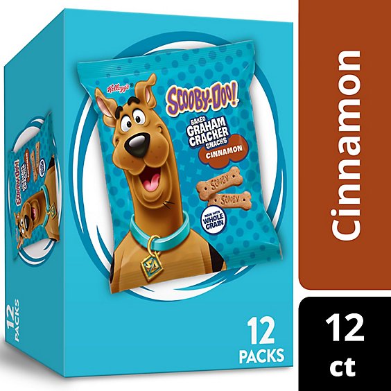 Kellogg's SCOOBY-DOO! Cinnamon Baked Graham Cracker Snacks 12 Count - 12 Oz
