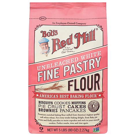 Bobs Red Mill Flour Unbleached White Fine Pastry - 5 Lb