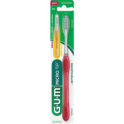 GUM Toothbrush Micro Tip Compact Soft 417 - 1 Count - Image 2