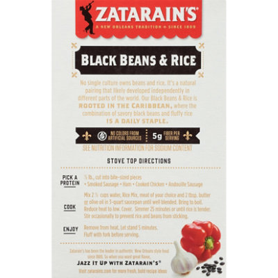 Zatarain's Black Beans & Rice Dinner Mix - 7 Oz - Image 2