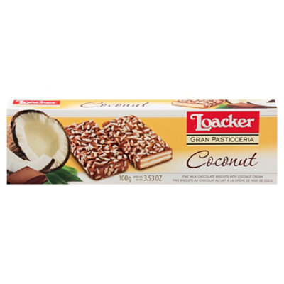 Loacker Gran Pasticceria Biscuit Coconut Milk Chocolate Box - 3.53 Oz - Image 2