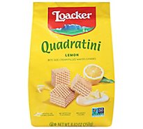 Loacker Quadratini Cookies Wafer Bite Size Lemon - 8.82 Oz