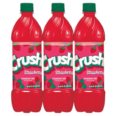 Crush Strawberry Soda - 6-16.9 Fl. Oz. - Image 1