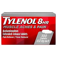 TYLENOL Pain Reliever/Fever Reducer Caplets 8 HR Muscle Aches & Pain 650 mg - 100 Count - Image 3