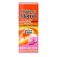 Motrin Childrens Pain Reliever Fever Reducer Oral Suspension Bubble Gum Flvr - 4 Fl. Oz. - Image 2
