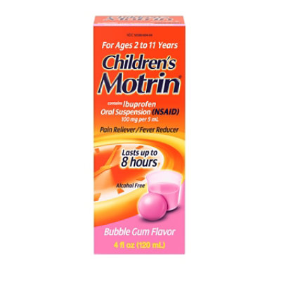 Motrin Childrens Pain Reliever Fever Reducer Oral Suspension Bubble Gum Flvr - 4 Fl. Oz. - Image 1