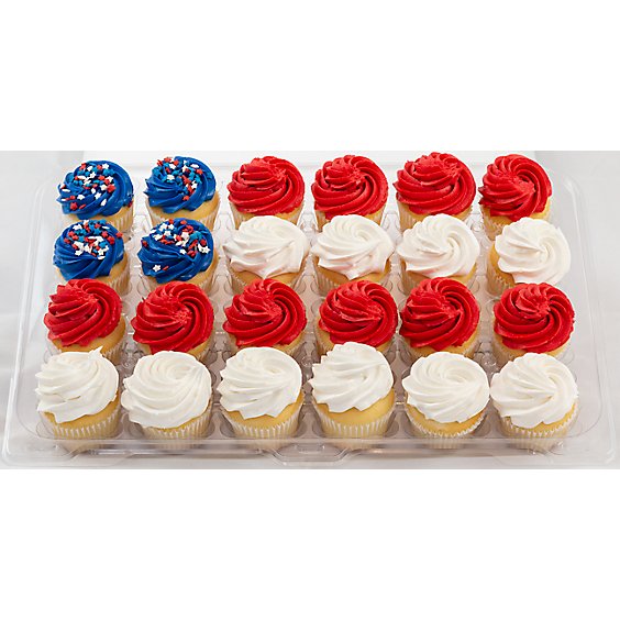 Cupcake Mini Gold Patriotic 12 Count - Each
