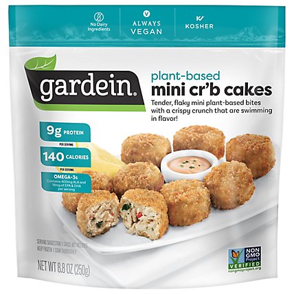 Gardein Mini Crispy Plant Based Vegan Frozen Crabless Cakes - 8.8 Oz
