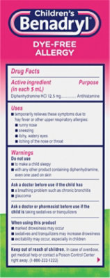Benadryl Childrens Allergy Liquid Dye-Free Flavored Bubble Gum! - 4 Fl. Oz. - Image 7