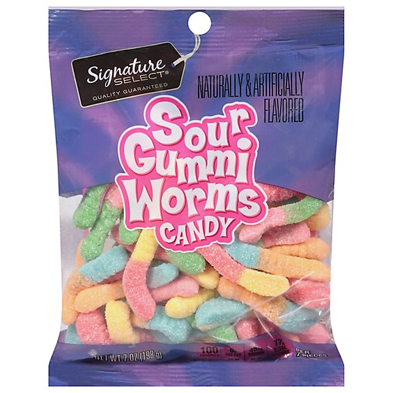 Signature SELECT Sour Gummi Worms Candy - 7 Oz