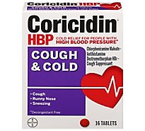 Coricidin HBP Cough & Cold Tablets - 16 Count