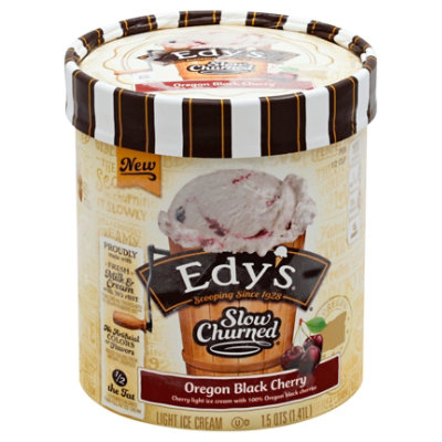 Dreyers Edys Ice Cream Slow Churned Light Oregon Black Cherry - 1.5 Quart