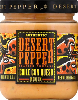 Desert Pepper Salsa Chili Con Queso Medium Jar - 16 Oz