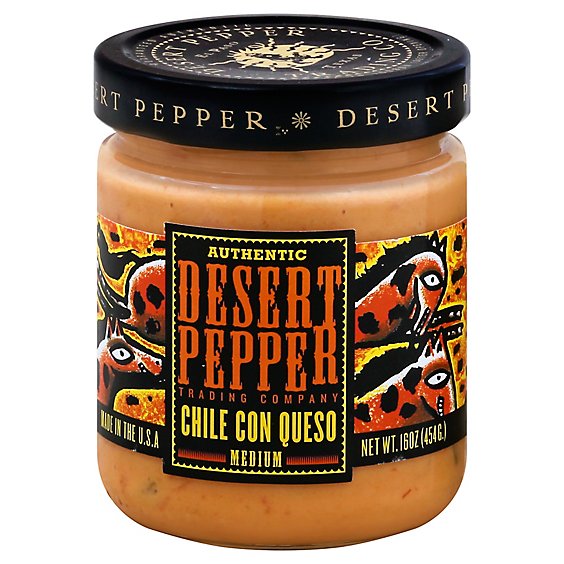Desert Pepper Salsa Chili Con Queso Medium Jar - 16 Oz