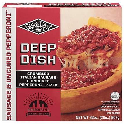 Ginos East Pizza Sausage & Pepperoni Frozen - 34 Oz - Image 1