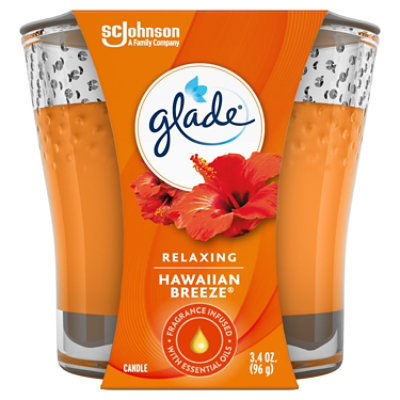 Glade Jar Candle Hawaiian Breeze Quickly Fills Rooms With Essential Oil Infused Fragrance 3.4 oz