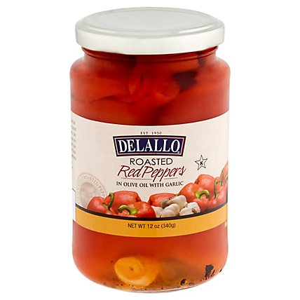 DeLallo Peppers Roasted Red in Olive Oil with Garlic - 12 Oz - Image 3