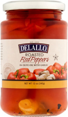 DeLallo Peppers Roasted Red in Olive Oil with Garlic - 12 Oz - Image 2