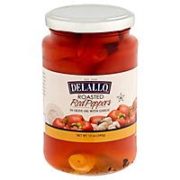 DeLallo Peppers Roasted Red in Olive Oil with Garlic - 12 Oz - Image 1
