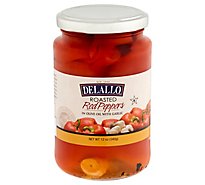 DeLallo Peppers Roasted Red in Olive Oil with Garlic - 12 Oz
