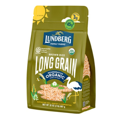 Lundberg Family Farms Regenerative Organic Certified Long Grain Brown Rice - 32 Oz - Image 1