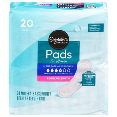 Signature Select/Care Moderate Absorbency Regular Length Pads For Women - 20 Count - Image 4