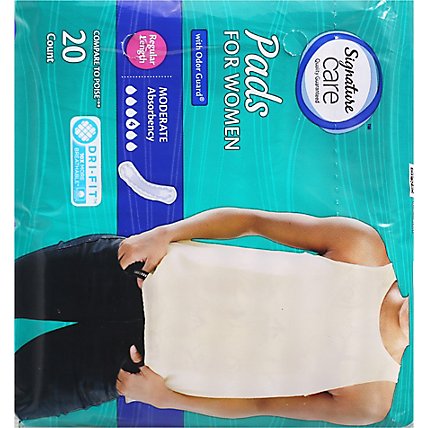 Signature Care Moderate Absorbency Regular Length Pads For Women - 20 Count - Image 4