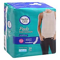 Signature Care Moderate Absorbency Regular Length Pads For Women - 20 Count - Image 1