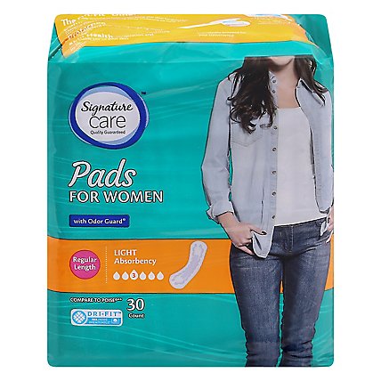 Signature Care Ultra Thin Light Absorbency Bladder Control Pads For Women - 30 Count - Image 3