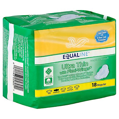 Signature Care Ultra Thin Regular Absorbency With Flexi Wings Pads - 18 Count