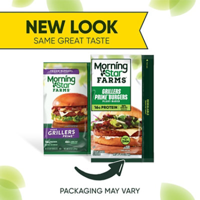 MorningStar Farms Veggie Burgers Grillers Prime Vegetarian 4 Count - 10 Oz - Image 2
